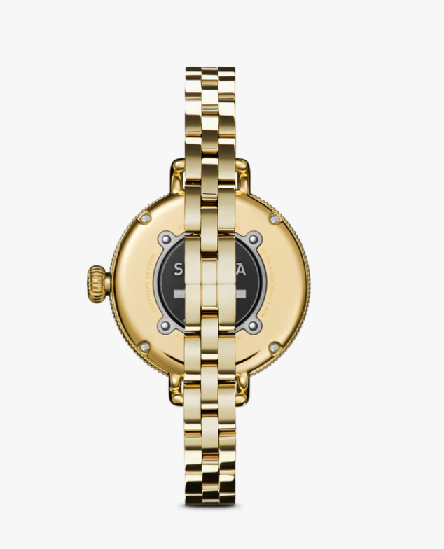 Shinola Birdy 34mm Light Silver Dial Gold-Tone Women's Watch