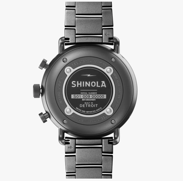 Shinola Canfield Sport 45mm Chronograph Gunmetal PVD Men's Watch