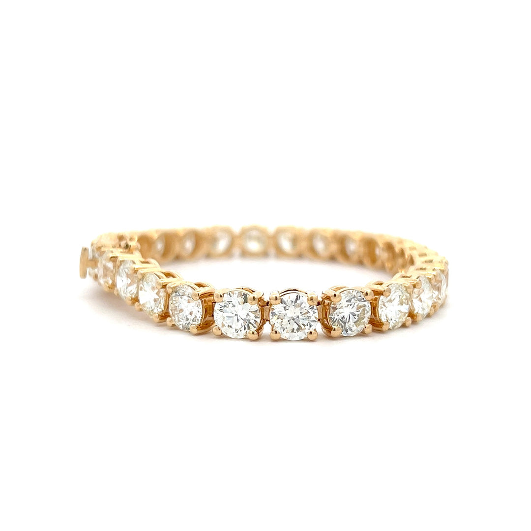 18K Yellow Gold 26.28CTW Diamond Tennis Bracelet