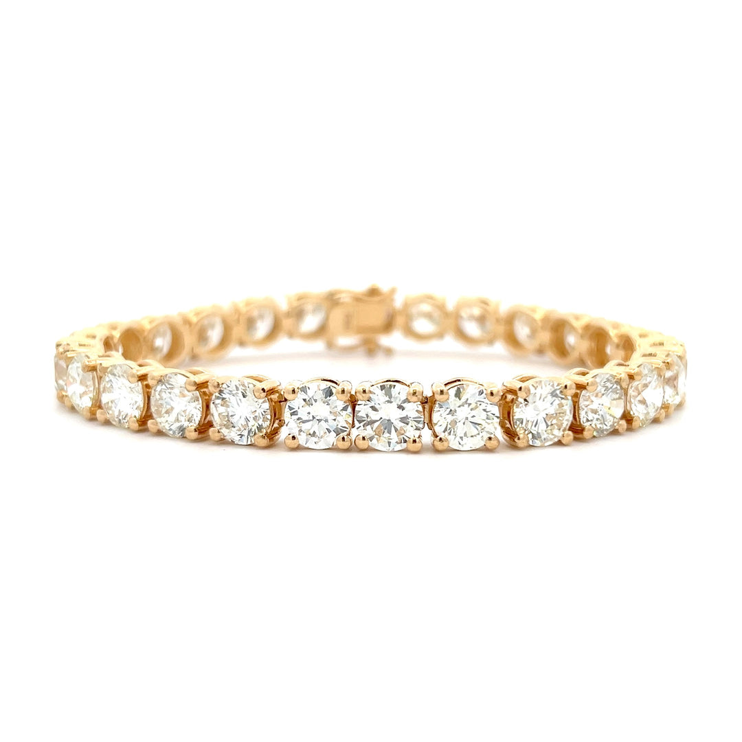 18K Yellow Gold 26.28CTW Diamond Tennis Bracelet