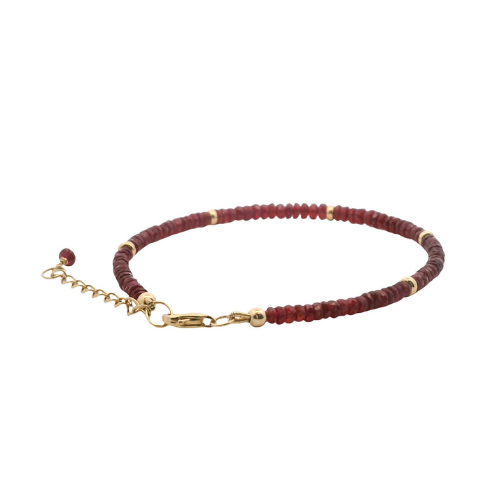 18K Yellow Gold 16CTW Ruby Bead Bracelet