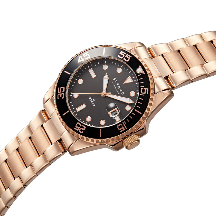 Stainless Steel Rose Gold Bondi Merlot Watch by Obaku