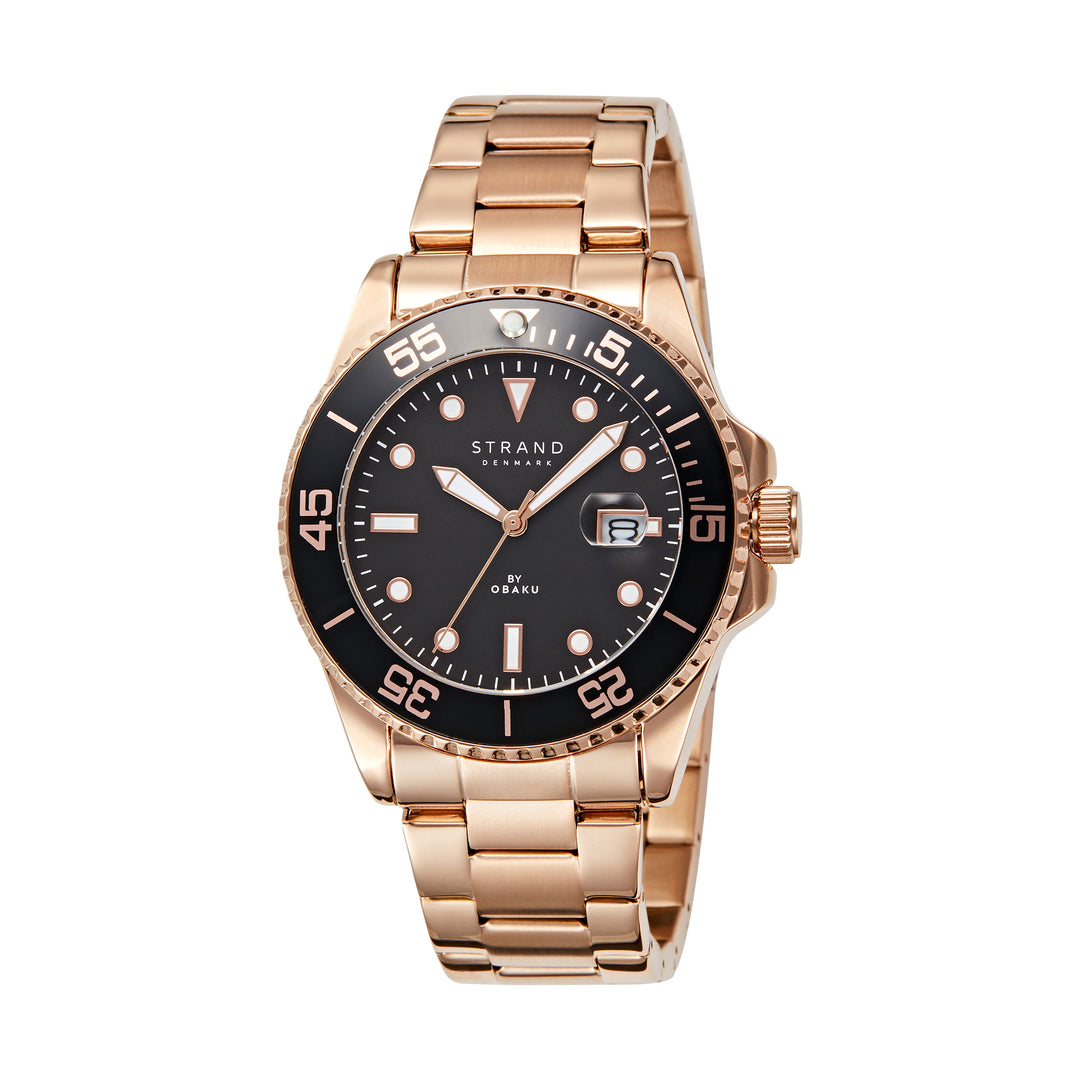 Stainless Steel Rose Gold Bondi Merlot Watch by Obaku