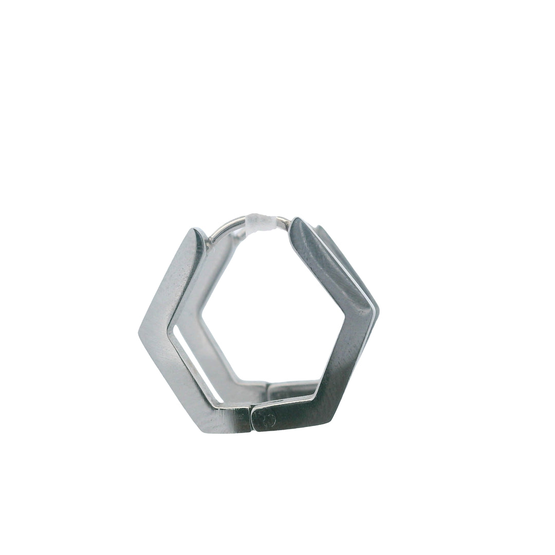 Stainless Steel 18MM Hexagon Hoop Earrings