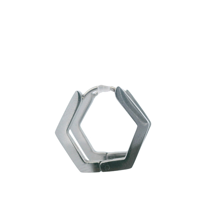 Stainless Steel 18MM Hexagon Hoop Earrings