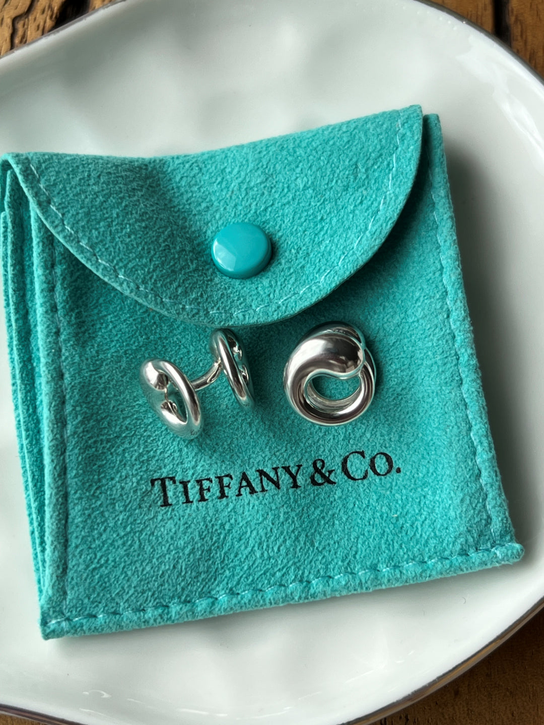 Estate Tiffany & Co. Elsa Peretti Sterling Silver Round Open Circle CufflinkS