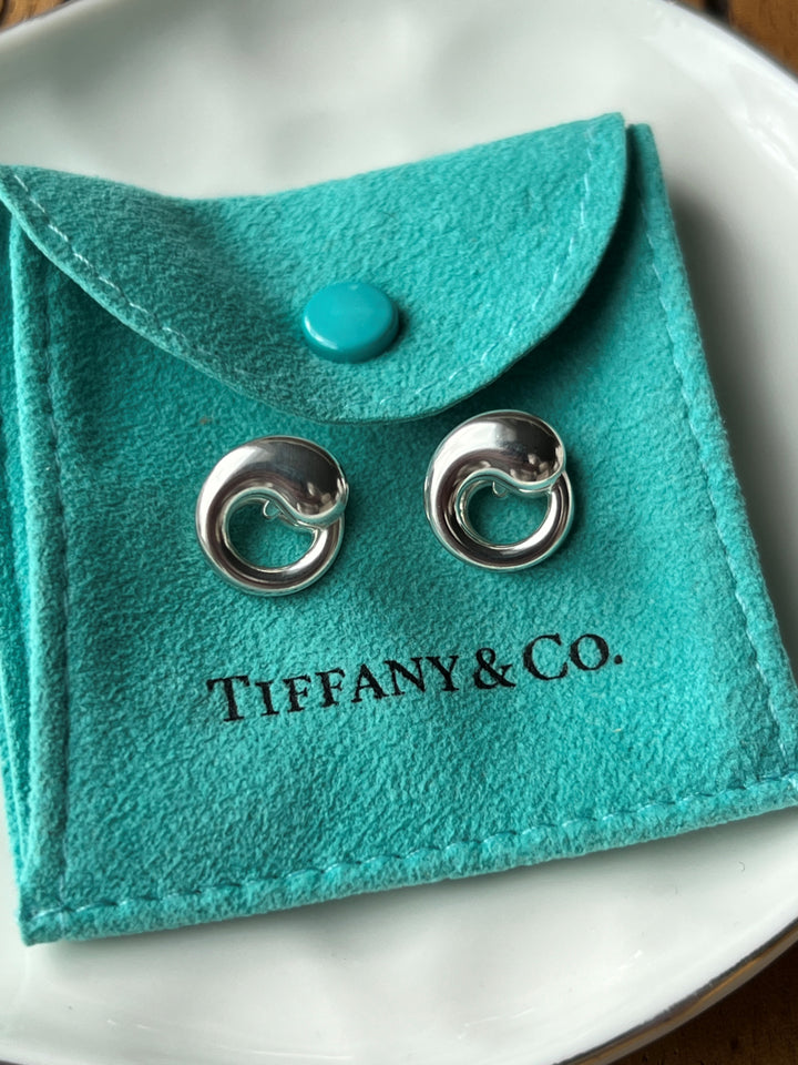 Estate Tiffany & Co. Elsa Peretti Sterling Silver Round Open Circle CufflinkS