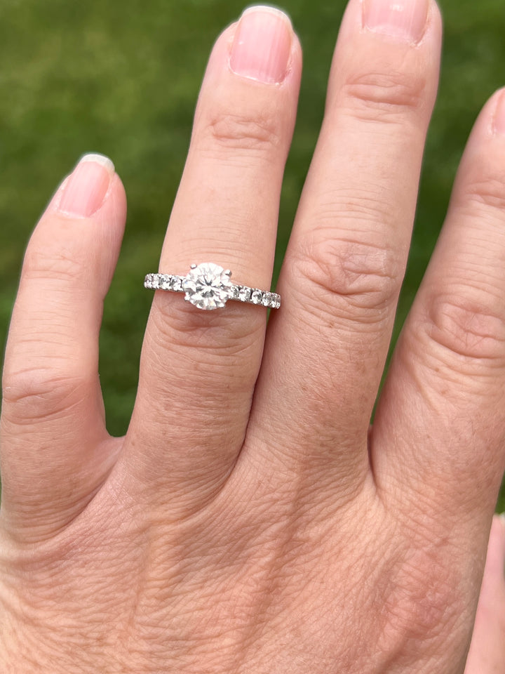 Estate 14K White Gold Leo Diamond Engagement Ring - 1.47 TCW Contemporary Design