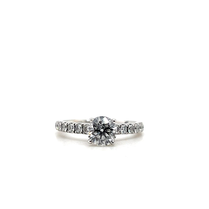 Estate 14K White Gold Leo Diamond Engagement Ring - 1.47 TCW Contemporary Design