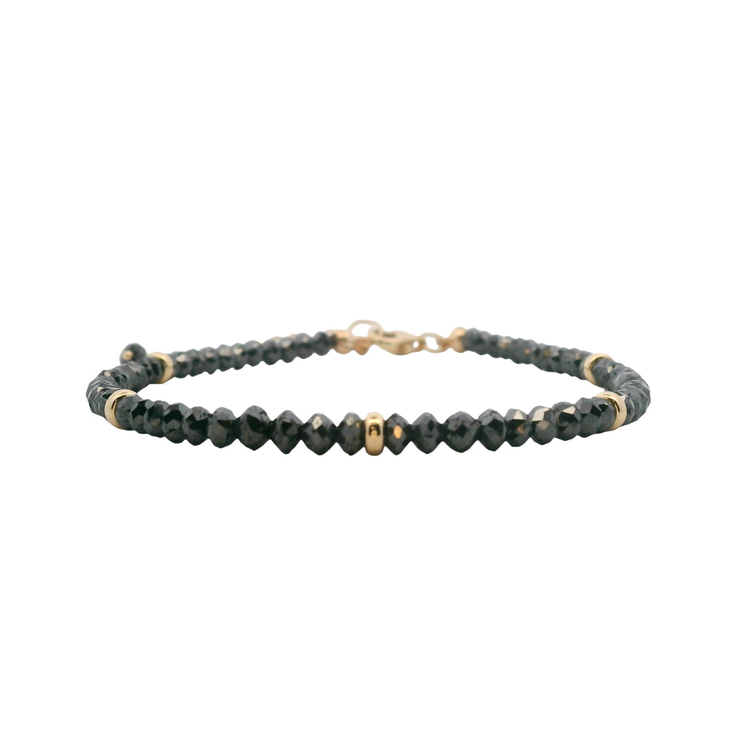 18K Yellow Gold 12.02CTW Black Diamond Bead Bracelet
