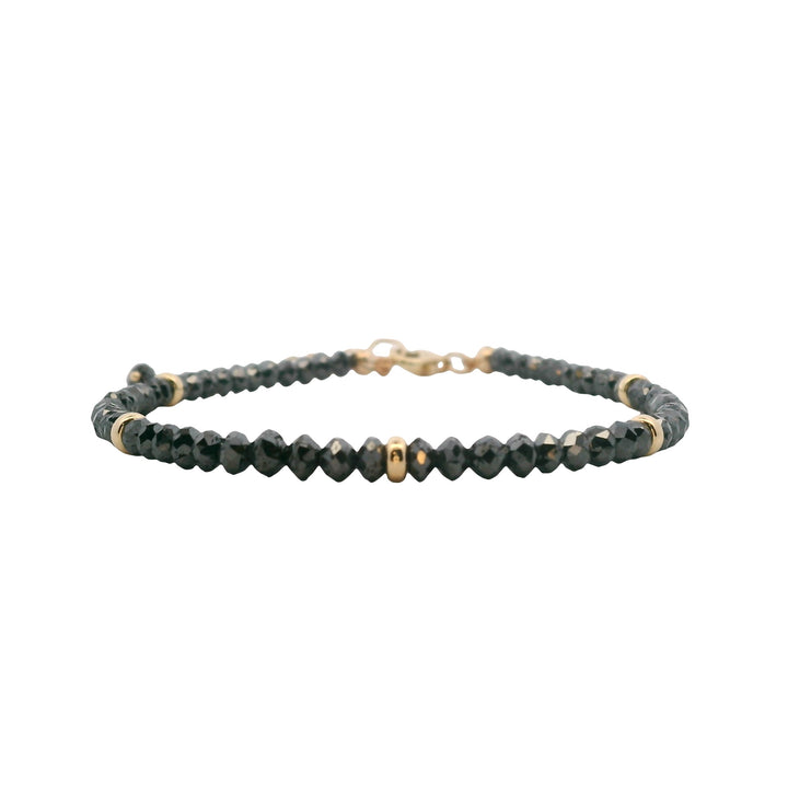 18K Yellow Gold 12.02CTW Black Diamond Bead Bracelet