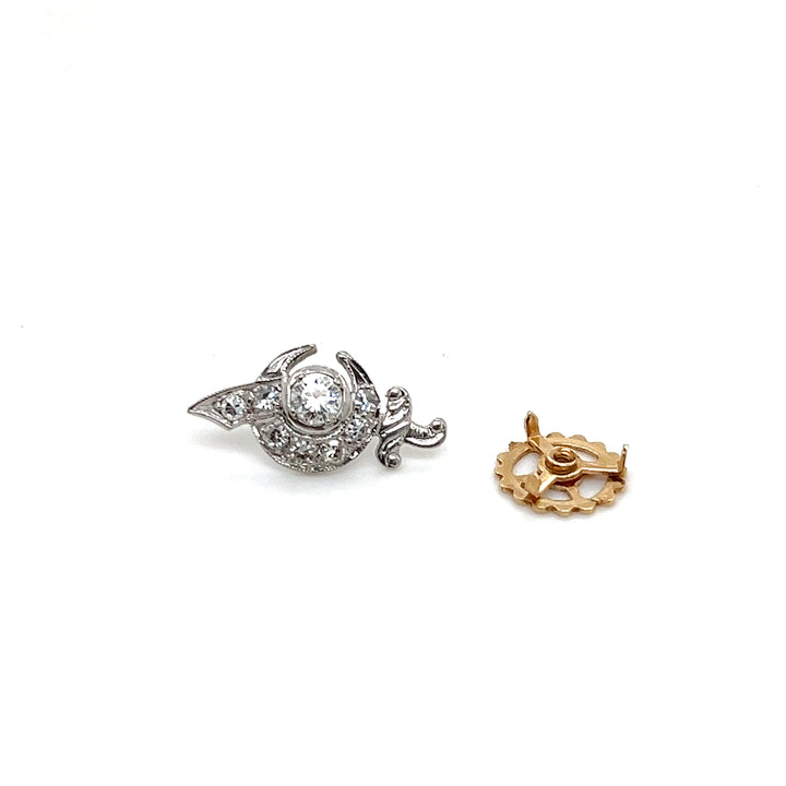 Estate 14K Two-Tone Gold 0.51CTW Diamond Vintage Shriner's Pin