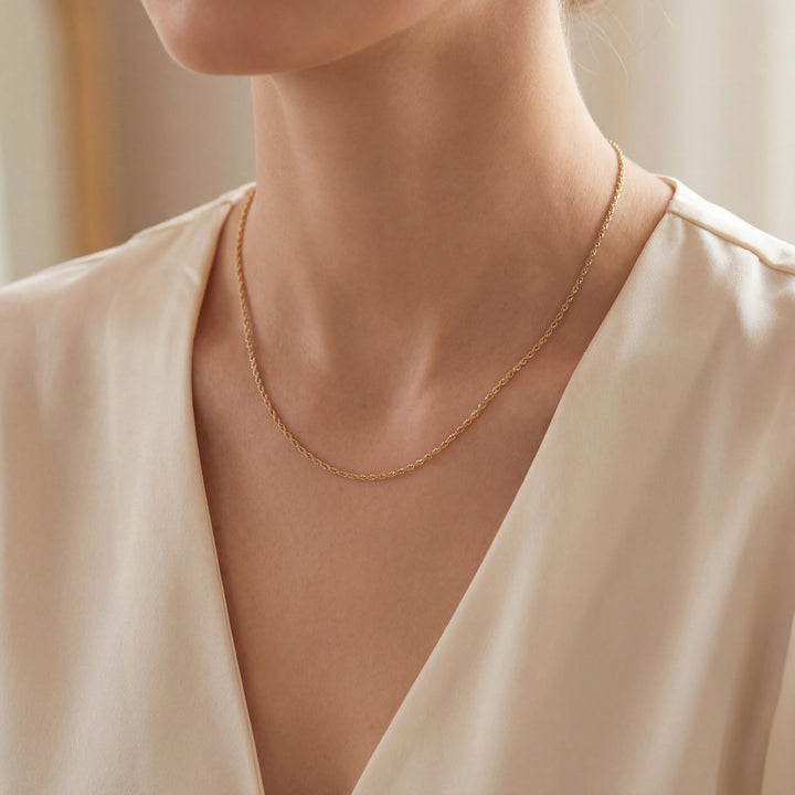 Estate 14K Yellow Gold 1.24MM Rope Chain Necklace