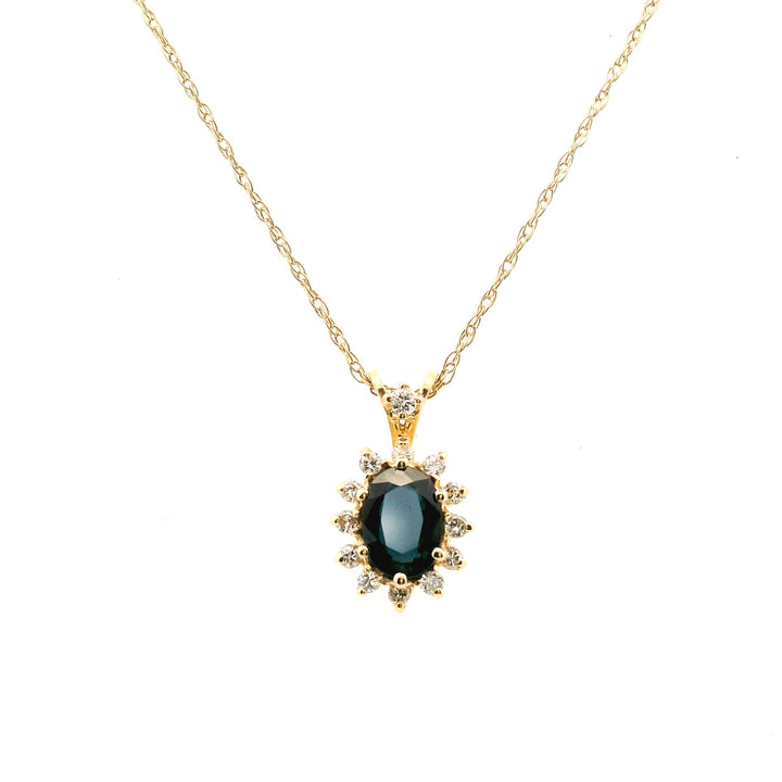 Estate Sapphire and Diamond Pendant