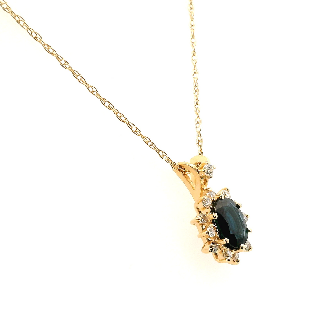 Estate Sapphire and Diamond Pendant