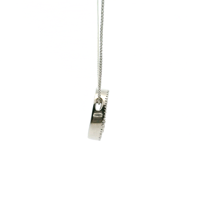 Estate 14K White Gold 0.35CTW Double Open Oval Diamond Pendant Necklace