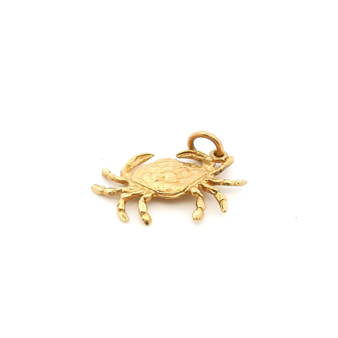 Estate 14K Yellow Gold Crab Charm