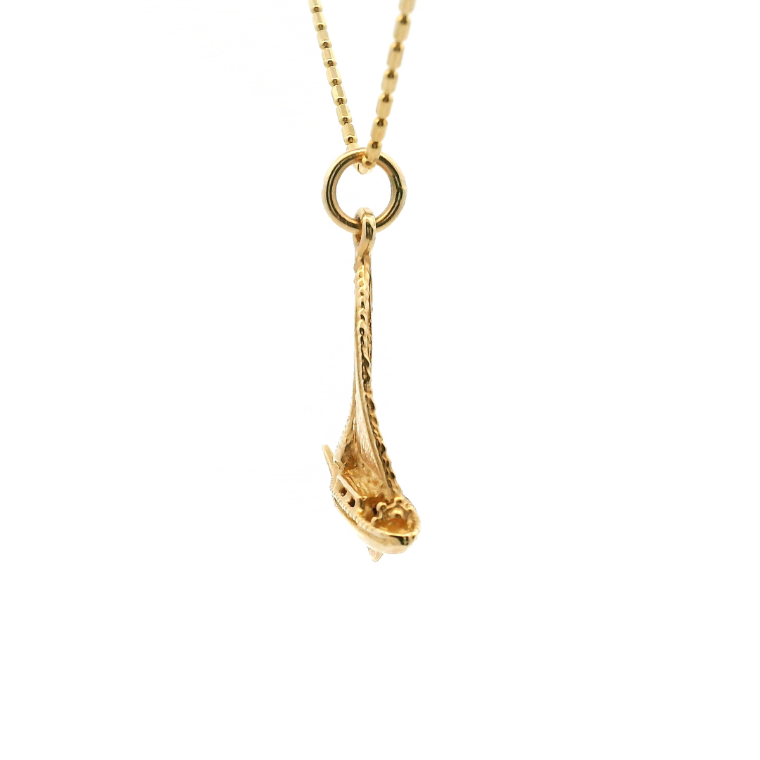 Estate 14K Yellow Gold Sailboat Pendant