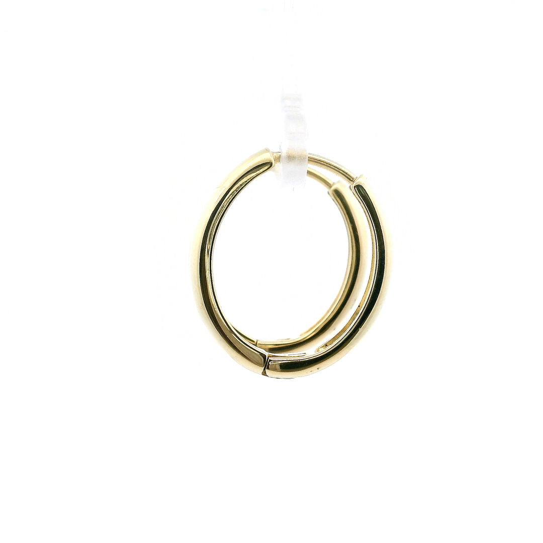 Estate 14K Yellow Gold Oval Hoop Earrings