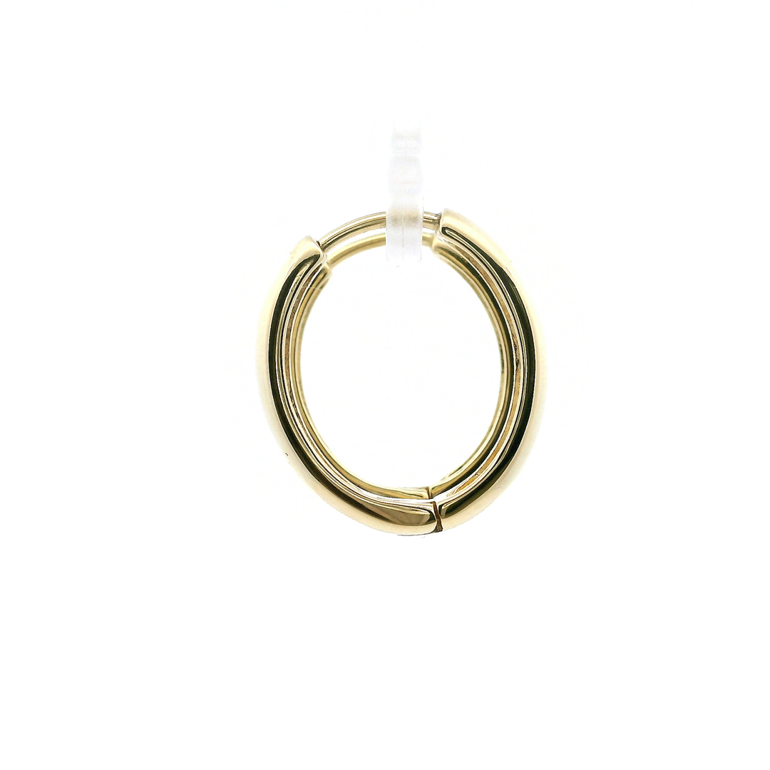 Estate 14K Yellow Gold Oval Hoop Earrings