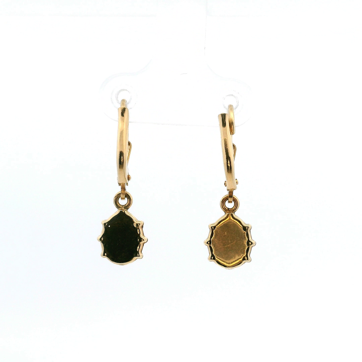 Contemporary 14K Gold Ladybug Lever Back Earrings - Symbols of Good Luck