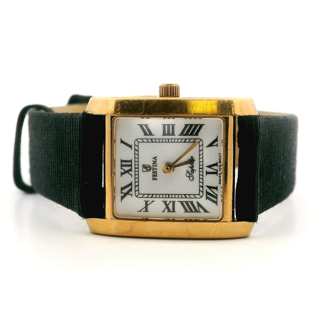 Estate Festina 18K Yellow Gold Women's Quartz Watch, Model F154-835A