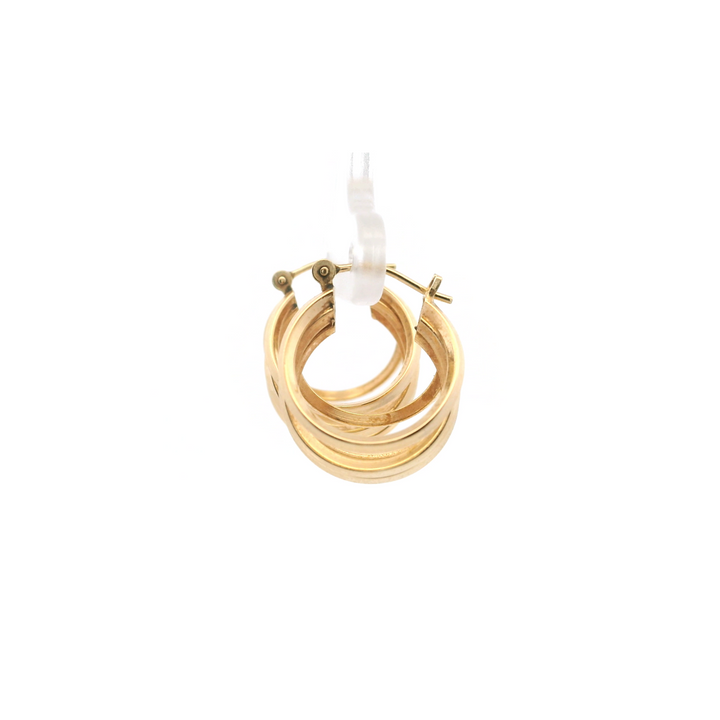 Estate 14K Yellow Gold Multi-Tube Hoop Earrings