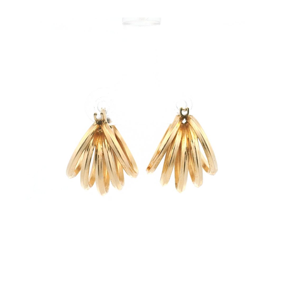 Estate 14K Yellow Gold Multi-Tube Hoop Earrings