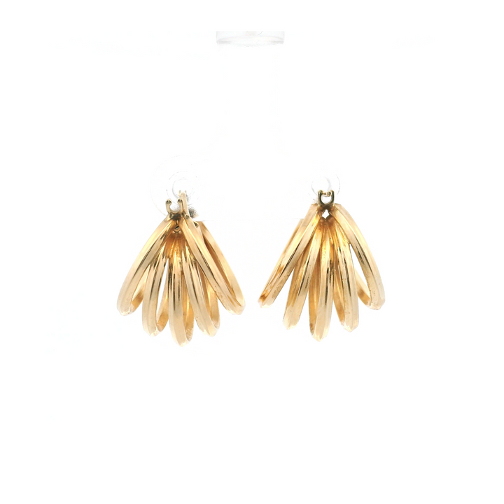 Estate 14K Yellow Gold Multi-Tube Hoop Earrings