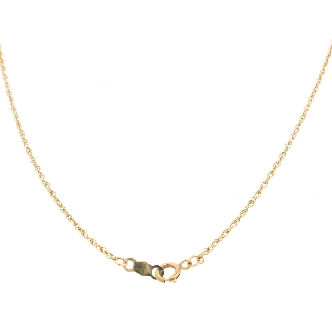 Estate 14K Yellow Gold 1.24MM Rope Chain Necklace