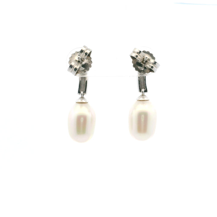 Estate Sterling Silver Faux Potato Pearl Drop Earrings