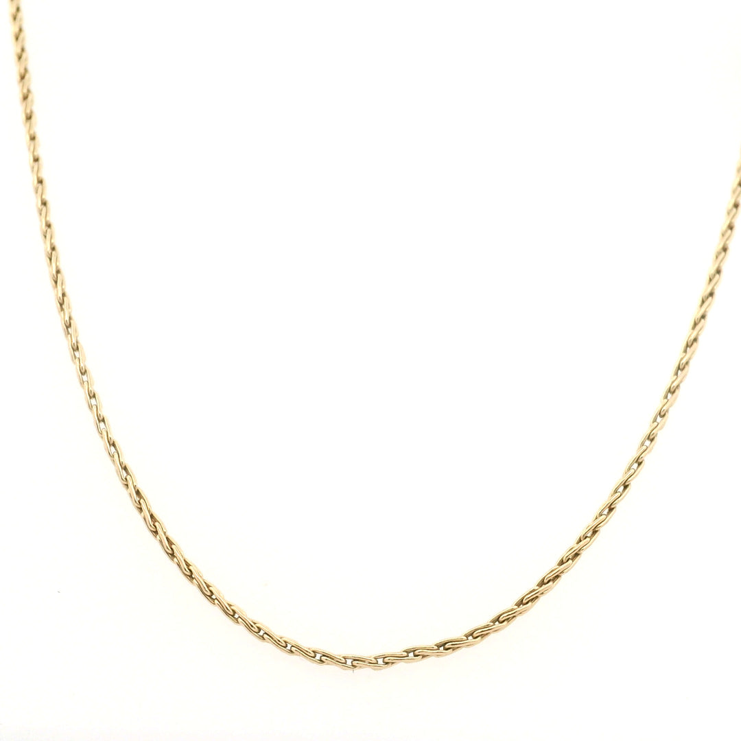 Estate 14K Yellow Gold Contemporary Wheat Chain Necklace 16"