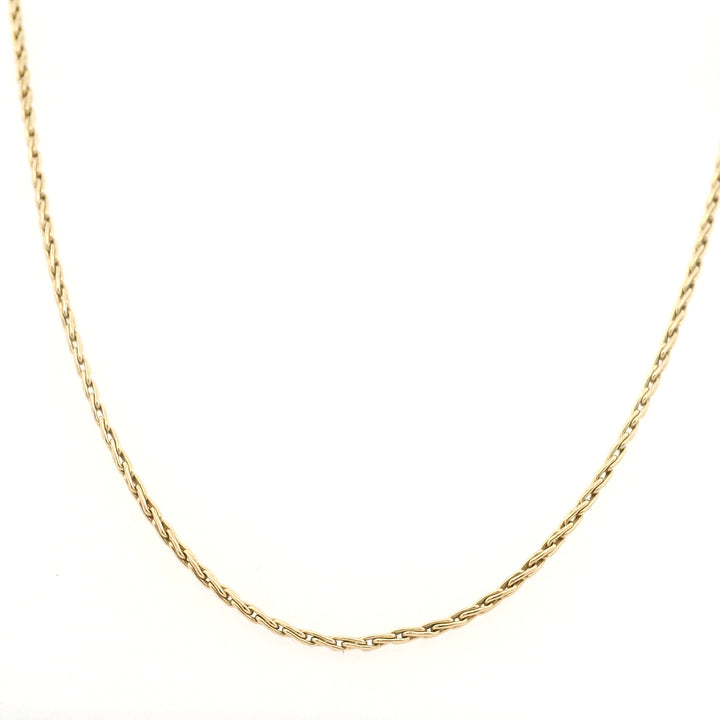 Estate 14K Yellow Gold Contemporary Wheat Chain Necklace 16"