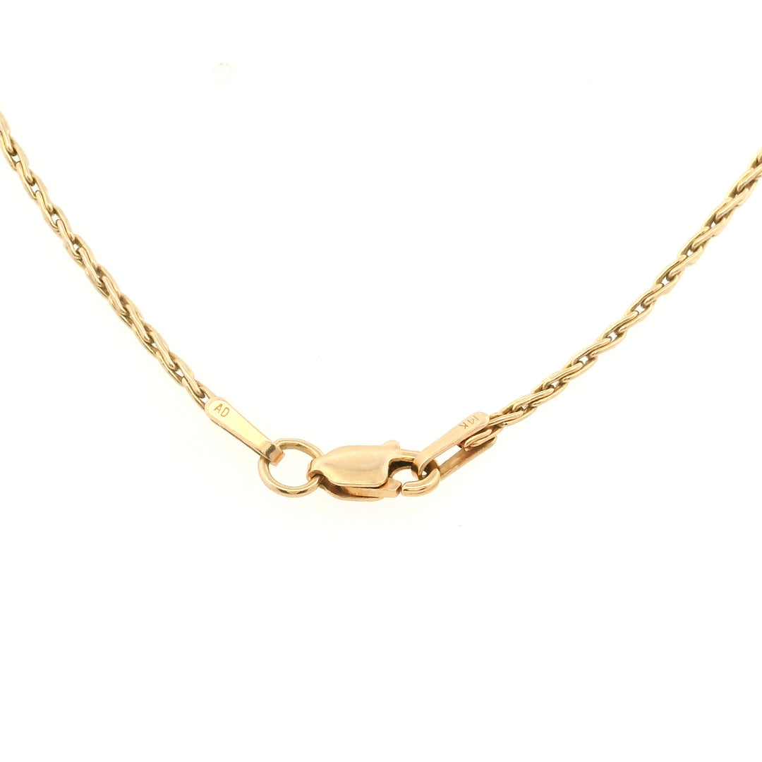 Estate 14K Yellow Gold Contemporary Wheat Chain Necklace 16"