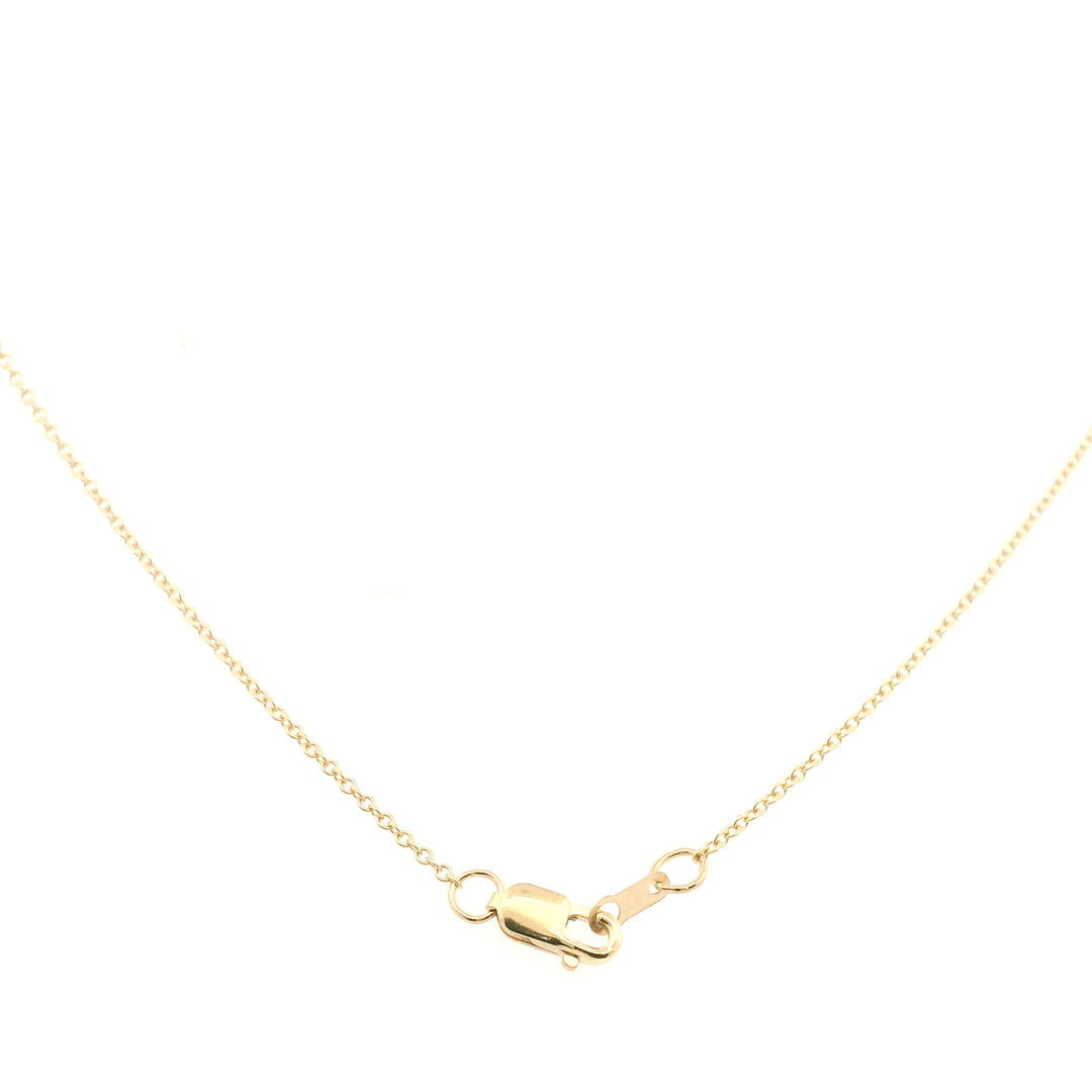14K Yellow Gold 0.57CTW Oval Blue Sapphire Diamond Halo Pendant Necklace