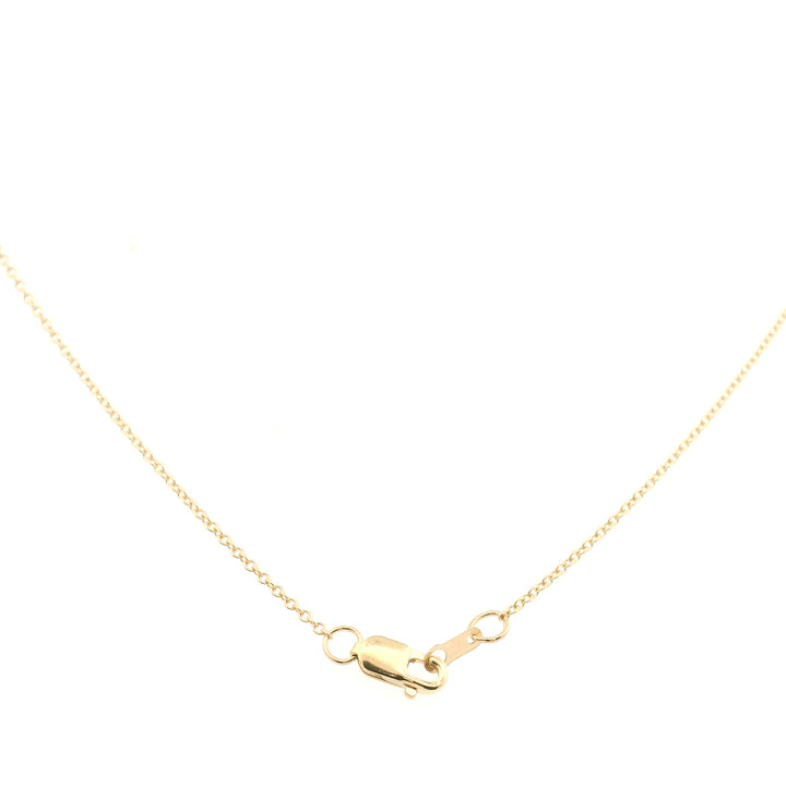 14K Yellow Gold 0.57CTW Oval Blue Sapphire Diamond Halo Pendant Necklace