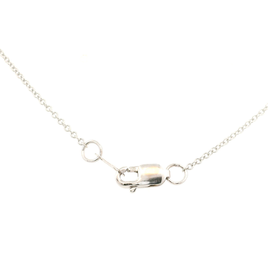 14K White Gold 0.53 Ruby & Diamond Halo Pendant Necklace
