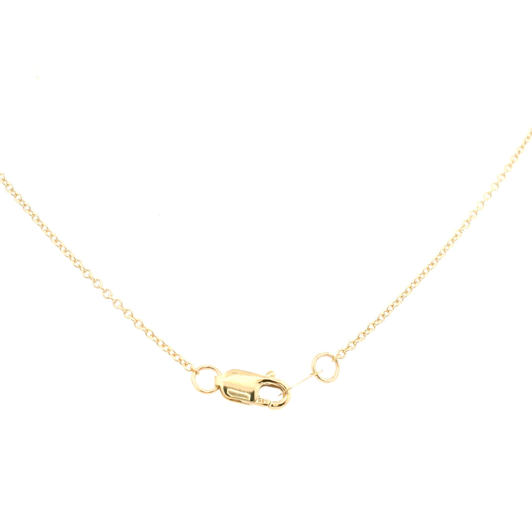 14K Yellow Gold 0.50CTW Pear-Shaped Blue Sapphire Diamond Halo Pendant Necklace