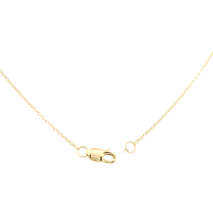 14K Yellow Gold 0.50CTW Pear-Shaped Blue Sapphire Diamond Halo Pendant Necklace