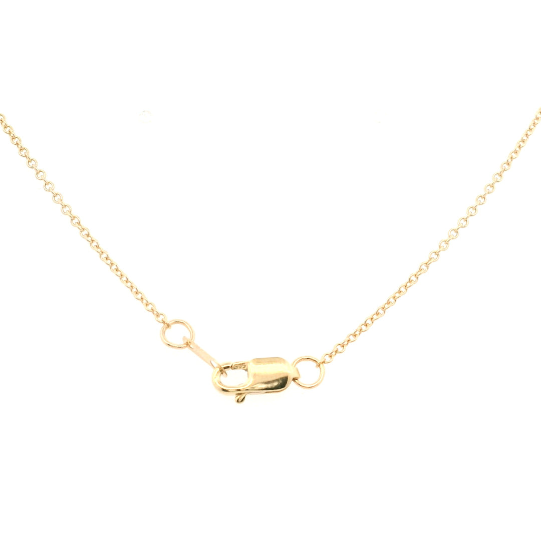 14K Yellow Gold 0.53CTW Ruby Diamond Halo Pendant Necklace