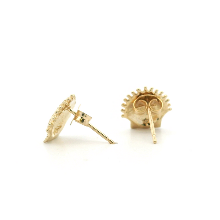 Estate 14K Yellow Gold Seashell Stud Earrings