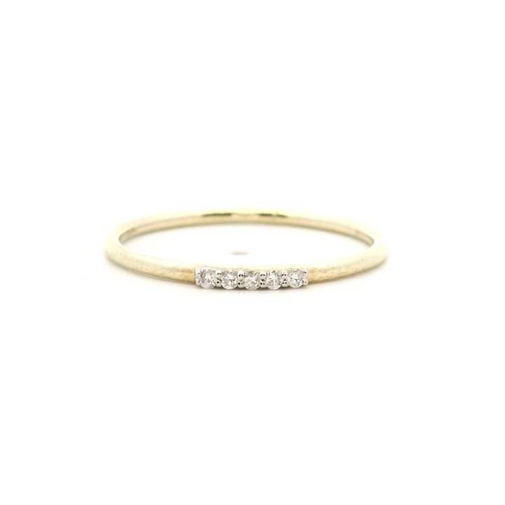 14K Yellow Gold 0.04CTW Diamond Five Stone Band