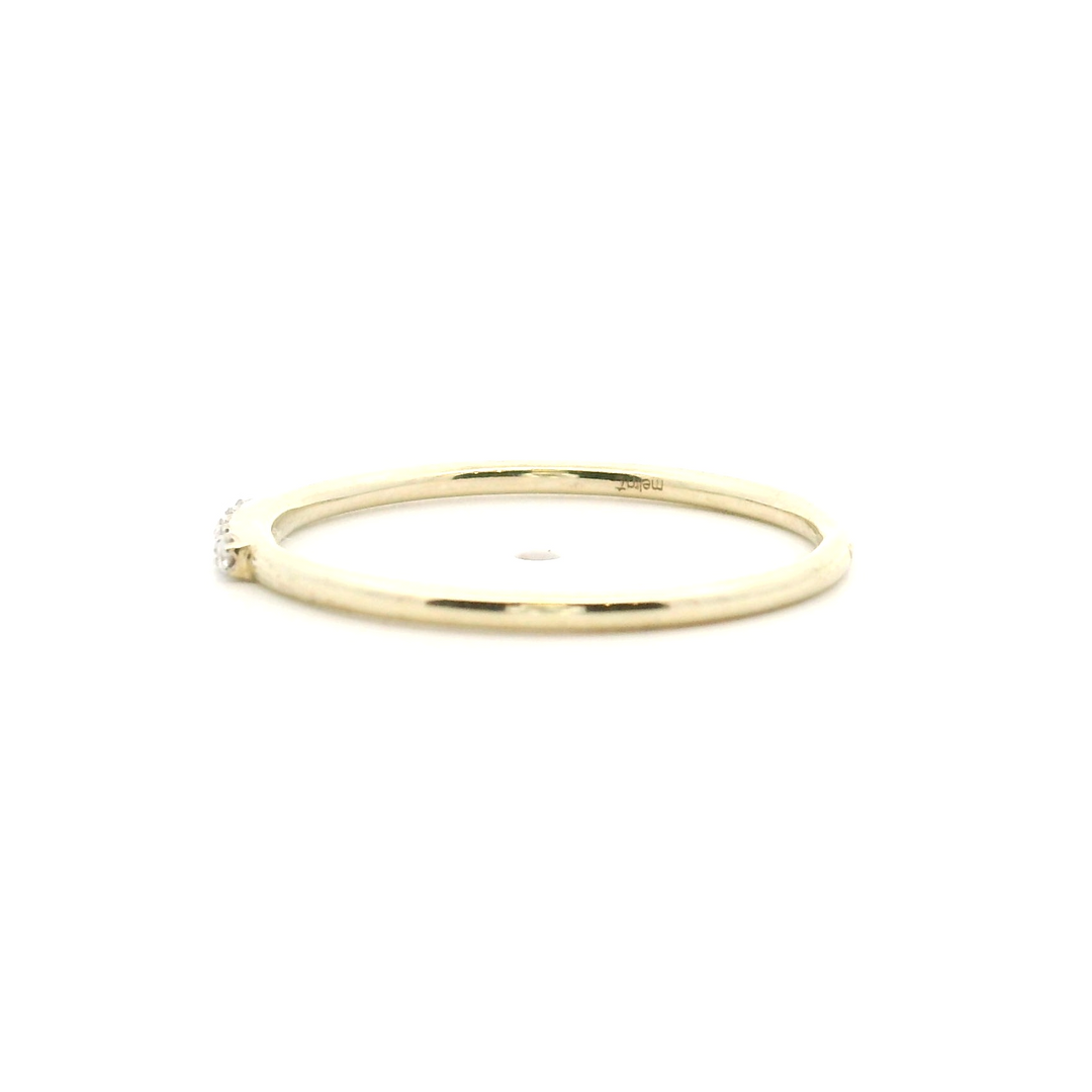 14K Yellow Gold 0.04CTW Diamond Five Stone Band