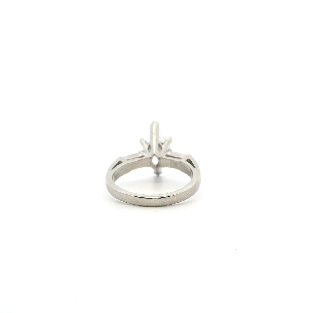 Estate Platinum 2.25 CTW Diamond Three-Stone Ring, Size 5.75