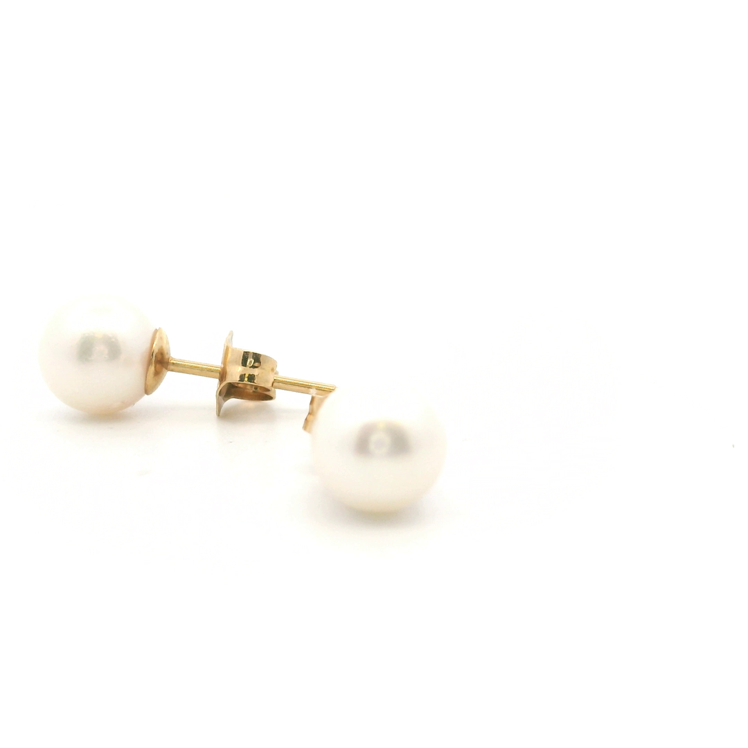 Estate 14K Yellow Gold 6.5-7MM Cultured Pearl Stud Earrings
