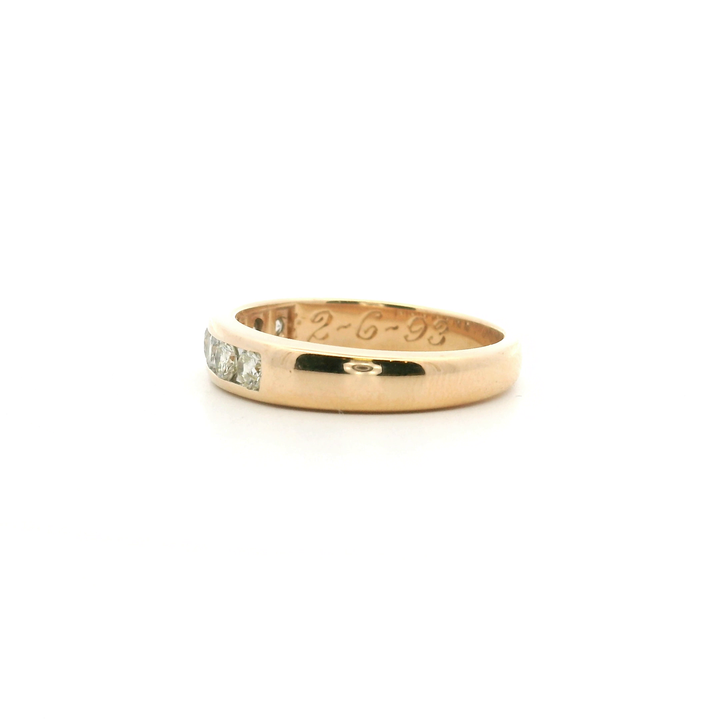 Estate 14K Yellow Gold 0.42CTW Diamond Channel Anniversary Band