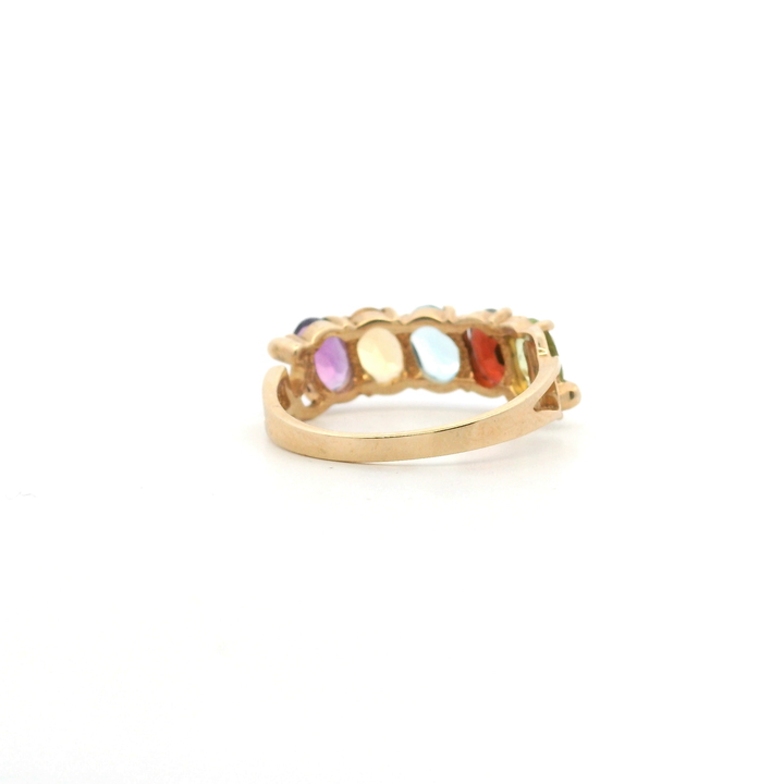 Estate 10K Yellow Gold 2.59CTW Multi-Gemstone Five-Stone Band