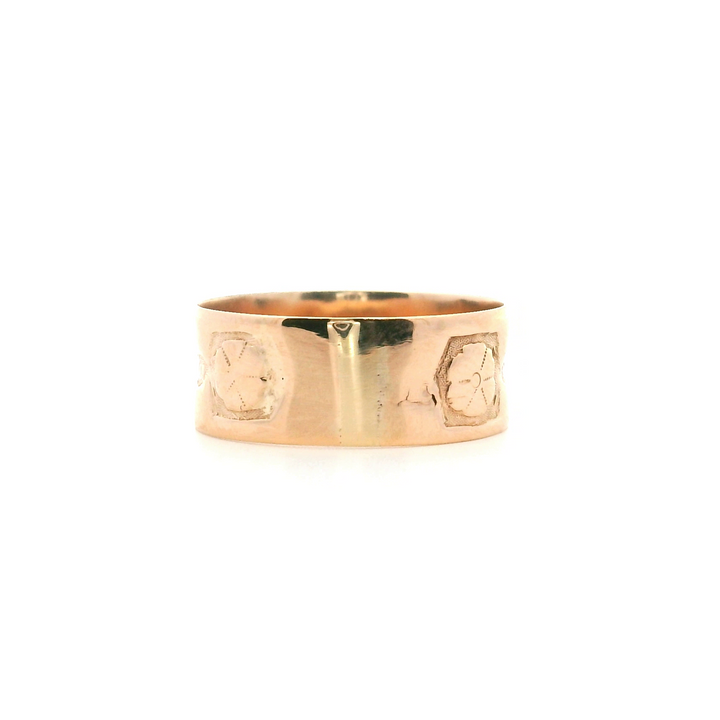 Estate 14K Yellow Gold Floral Pattern Victorian Cigar Band