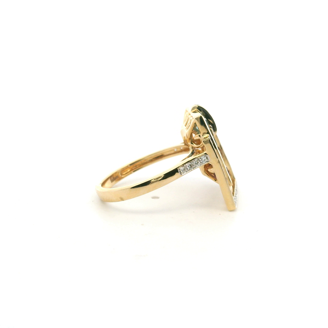 14K Yellow Gold 2.66CTW Multi-Gemstone & Diamond Geometric Ring by Bellarri