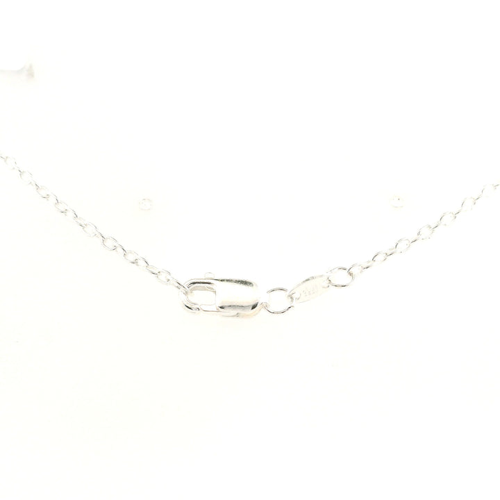 Estate Sterling Silver 0.31CTW Emerald & Diamond Vintage Pendant Necklace